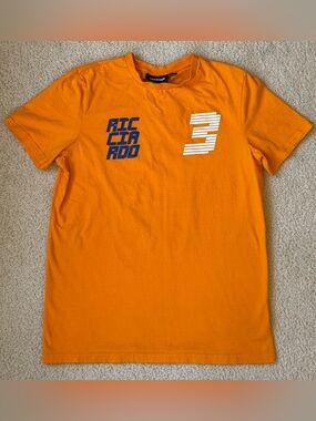 Official McLaren Daniel Ricciardo DR3 Orange Graphic Logo Shirt T-Shirt Men's M